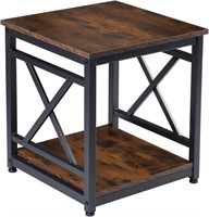KSWIN Industrial 2-Tier End Table  18' Square