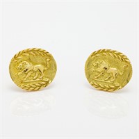 Matthew Trent 18kt Yellow Gold Lion Earrings