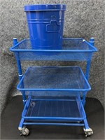 Blue Rolling Adjustable Shelf & Sm Storage