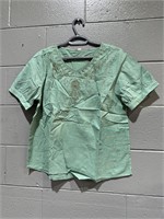 ($34) Women’s Green color Casual Top , L