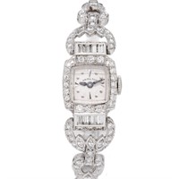 Hamilton Art Deco Platinum 4 ctw Diamond Watch