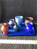 Decorative Vase Tray Lot Ceramic Art Glass