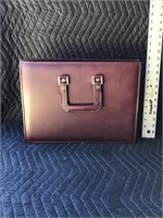 Leather Attaché Case with Handles File Holder