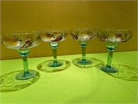 Mexican Blown Glass Margarita Glasses AS IS