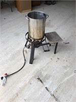 Propane burner with stand and pot