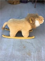 Stuffed Lion Rocking Horse with Handles Kids Toy