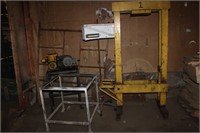 4 pc. of Scrap Steel, Yellow Press Frame, Table,