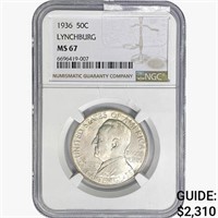 1936 Lynchburg Half Dollar NGC MS67