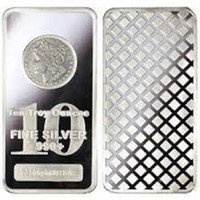 10 Ounce: Morgan Dollar .999 Fine Silver Bar