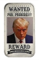 One Ounce: TRUMP Wanted For President Silver Bar