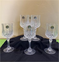 6 Longchamp Cristal D’arques Wine Glasses