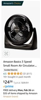 Amazon Basics 3 Speed Small Room Air Circulator