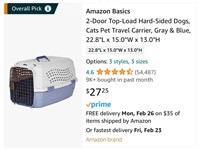 Amazon Basics - 2-Door Top-Load Pet Travel Carrier
