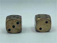 Pair 1” Solid Brass Dice