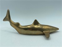 7” Solid Brass Shark Decor
