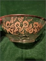 VTG GLASS BOWL W/ STERLING OVERLAY