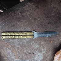 Butterfly Knife with brass scales