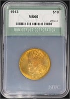 1913 $10 Gold Indian NTC MS65