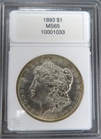 1893 Morgan Dollar CCGS MS65