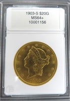 1903-S $20 Gold Double Eagle, CCGS MS64+
