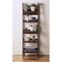 Allen + Roth Dark Walnut 5-shelf Ladder Bookcase (