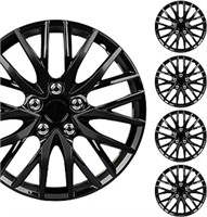 Bdk (4-pack) Premium Black Hubcaps 16" Wheel Rim