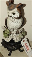 Ceramic pottery figural owl figurine with