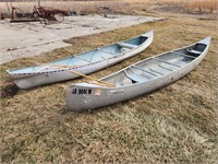 Two aluminum canoes 17'