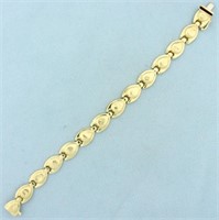 Abstract Designer Link Bracelet in 14K Yellow Gold