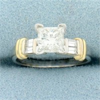 Princess Diamond Engagement Ring in 14K Yellow and