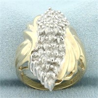 Vintage 1ct TW Diamond Cluster Ring in 10K Yellow
