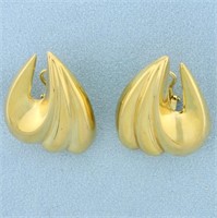 Italian Made Large Swirl Design Statement Earrings