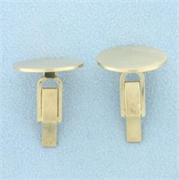 Engravable Disc Cuff Links in 14K Yellow Gold