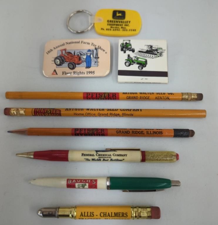 Vintage AC Items, Seed Corn Pencils, More