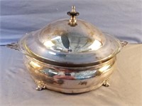 Silver plated server with glass Pyrex dish with a
