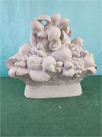 Unpainted fruit ceramic basket 16x14