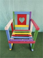 Colorful wood childs rocker