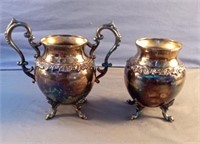 Silver plated footed vases