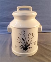Cookie Jar Ceramic with flowers and lid