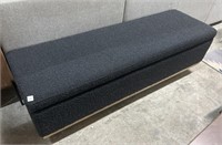 Modern black Boucle bed bench with storage