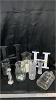 Decorative vases, letter H, glass canning jar and