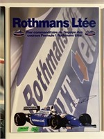 Rothman’s racing signed plaque