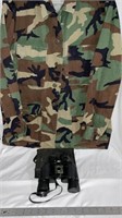 Military shirt, size 54  Bushnell binoculars