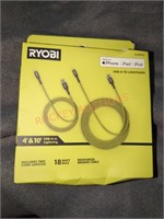 Ryobi USB-A to Lightning 4' & 10' Charger