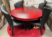 11 - RETRO STYLE ROUND TABLE W/ 4 CHAIRS