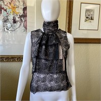 Chanel 03P Camellia Flower Lace Top Blouse with 3