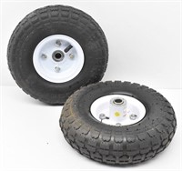 (2) 10" Pneumatic Tires White Hub