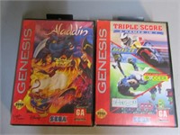 Two SEGA GENESIS Games, Aladdin, Triple Score
