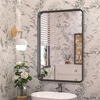 Tetote 16x24 Inch Black Frame Mirror, Bathroom