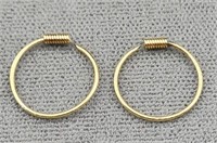 14k Yellow Gold Hoop Pierced Earrings  0.2g